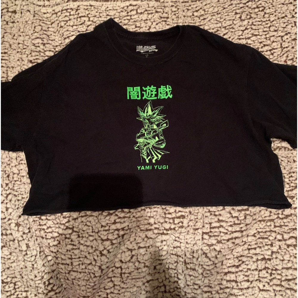 Yami Yugi Yami Yugioh Anime Shirt Crop Top Teen Women’s Shirt Green and Black
